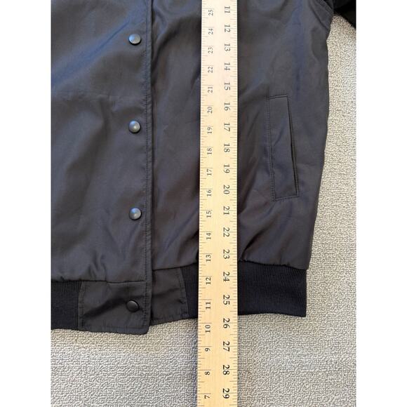 Strata Mens Extra Small Black Graphic Bomber Jacket - Picture 7 of 13